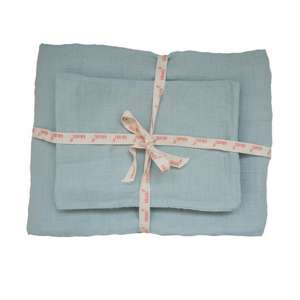 Muślinowa pościel 100 x 135 cm / 40 x 60 cm, miętowa, Kikadu