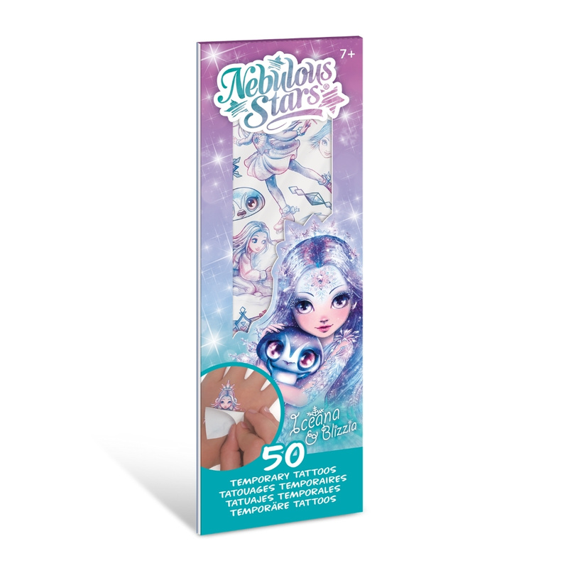 Nebulous Stars Błyszczące tatuaże dla dzieci Iceana 50szt. 7+ 