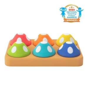 Sassy Psotne grzybki sorter dla dzieci – zabawka edukacyjna 12m +