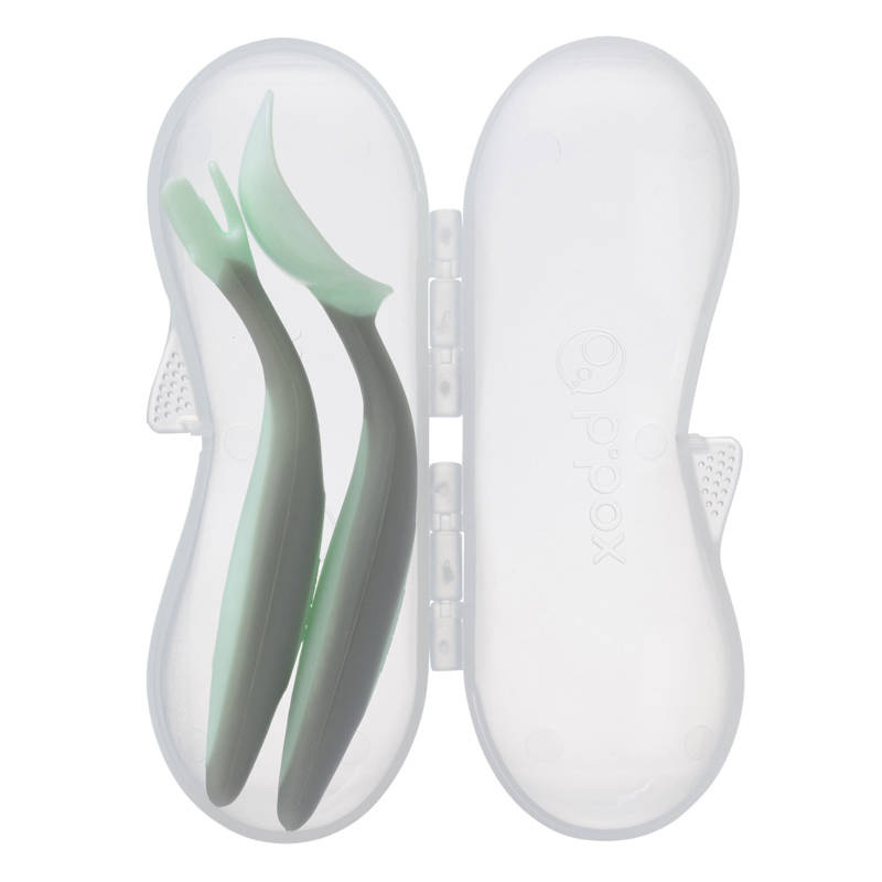 B.box Sztućce dla niemowląt i dzieci do nauki jedzenia Gelato Pistachio