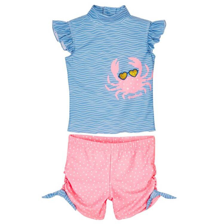 Playshoes Strój kąpielowy z filtrem UV dla dzieci – strój kąpielowy dwuczęściowy dla dziewczynki Krab