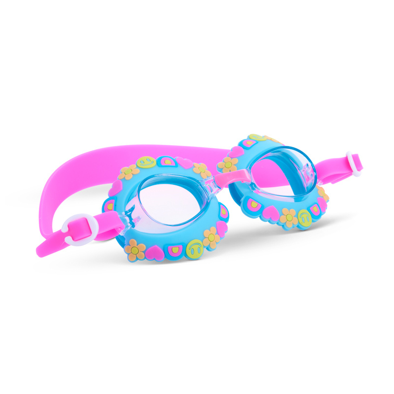 Aqua2ude Okulary do pływania dla dzieci – Fala uśmiechu, turkus – anti-fog, ochrona UV, 3+