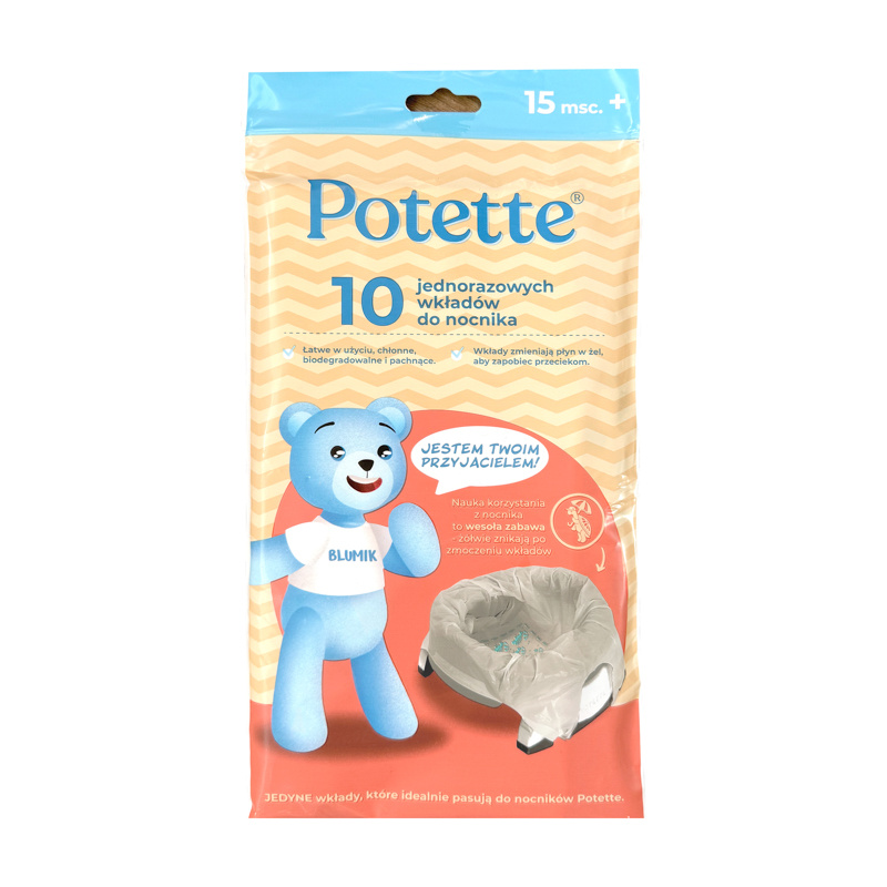 Jednorazowe wkłady biodegradowalne do nocnika 10 szt., Potette