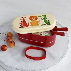 Rex London Lunchbox Bento ze sztućcami, Dzikie Zwierzęta