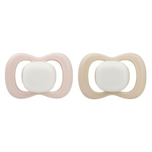 b.box Smoczek dla noworodka i niemowlaka 2 szt.– symetryczny smoczek silikonowy 0 – 6 mies. Glow in the dark Blush + Latte