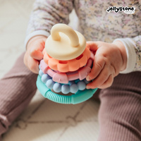 Jellystone gryzak sensoryczny dla dzieci silikonowa mała Wieża pastelowy