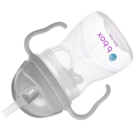 B.box bidon dla dzieci - kubek niekapek ze słomką 240 ml szary