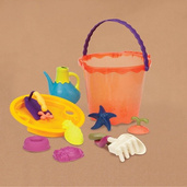Wiadro z akcesoriami, pomarańczowe, B.toys