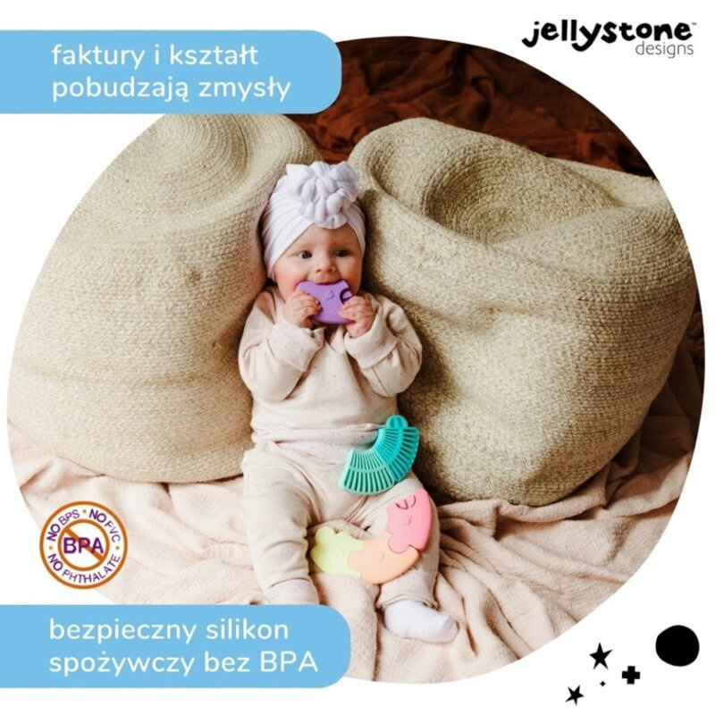 Pierwsze puzzle sensoryczne dla niemowlaka kółko Jellystone Design pastelowe