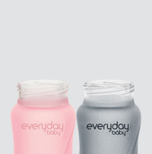 Szklana butelka  ze smoczkiem S, 150 ml, różowa, Everyday Baby