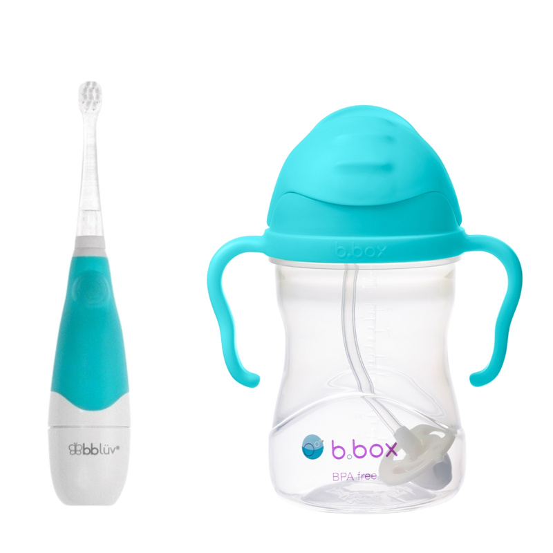 Zestaw Soniczna szczoteczka dla dziecka Sönik, bblüv+ Bidon ze słomką 240 ml, azure b.box