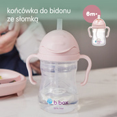 B.box kubek do nauki picia dla dziecka - zestaw 4w1 240 ml różowy