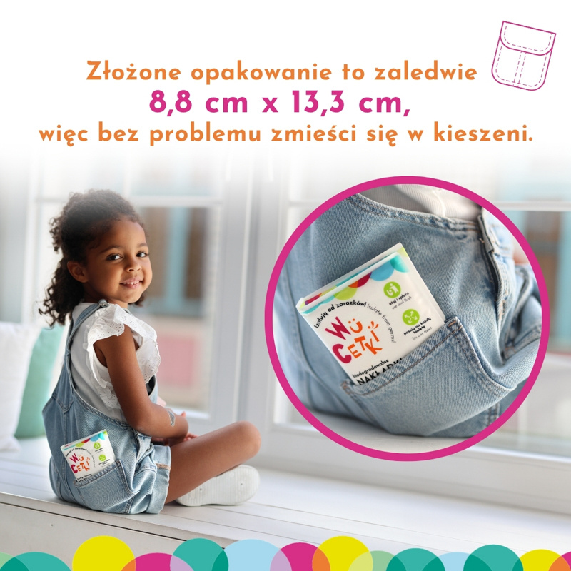 WuCetki nakładki na toaletę dla dzieci i dorosłych – jednorazowe podkładki na sedes WC, wydłużone brzegi, 10 szt.