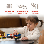 Topbright Tablica manipulacyjna Montessori dla dzieci - z kostką i doczepianymi elementami 12 mies.+