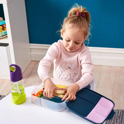 B.box Lunchbox dla dzieci do szkoły - szczelna śniadaniówka z przegródkami i wkładem chłodzącym Feeling Peachy