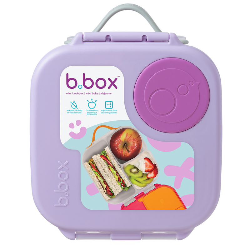 B.box lunchbox dla dzieci do szkoły - szczelna mini śniadaniówka z przegródkami Sugar Plum