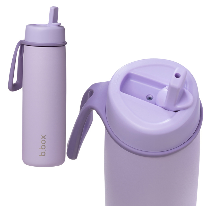 Zestaw Hydro Team butelka termiczna 690 ml Lilac Love + butelka na wodę ze słomką tritanowa 450 ml Lilac Pop, b.box 