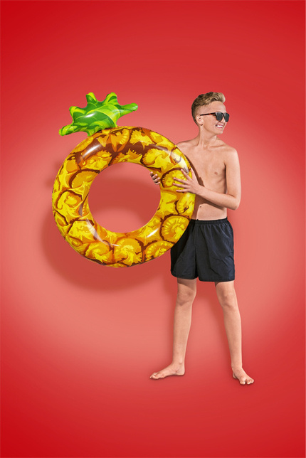 Kółko do pływania dla dzieci, ananas, 119/116 cm, 12+, Summer Fruit, Bestway
