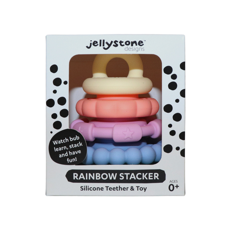 Jellystone gryzak sensoryczny dla dzieci silikonowa mała Wieża pastelowy