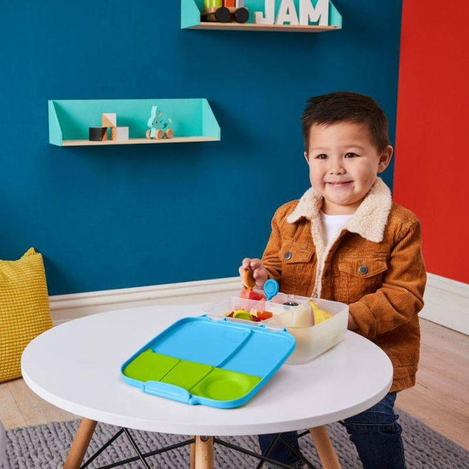 B.box Lunchbox dla dzieci do szkoły - szczelna śniadaniówka z przegródkami i wkładem chłodzącym Blue Slate