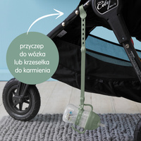 Zestaw na start 3w1 - bidon se złomką 240 ml + smycz + zapasowe słomki, Sage, b.box