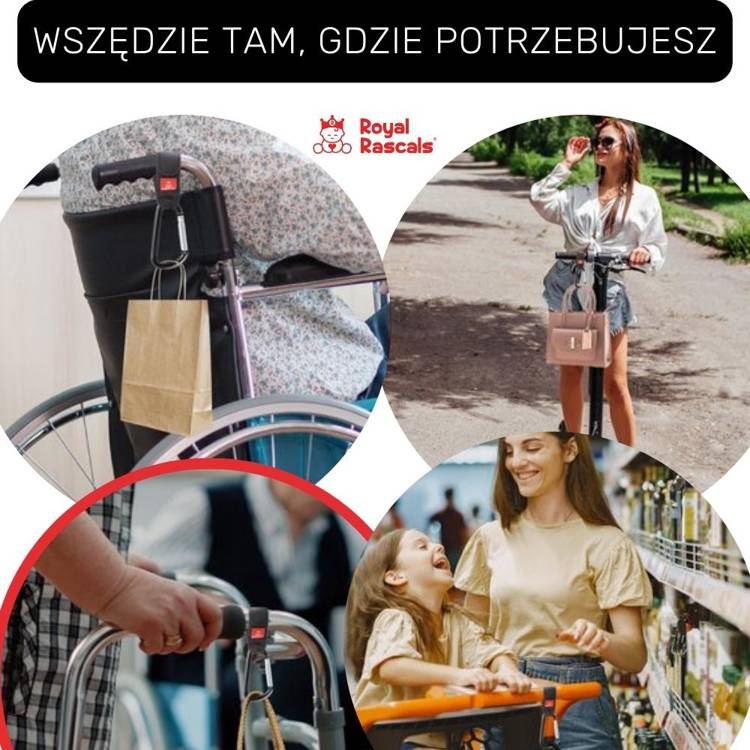 Karabińczyk do wózka, zestaw 2 szt., czarny, Royal Rascals, OUTLET