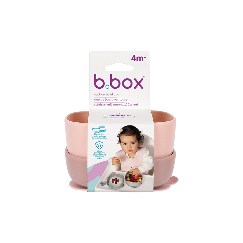 b.box miseczki dla dzieci - 2 szt. + 1 silikonowa przyssawka Blush