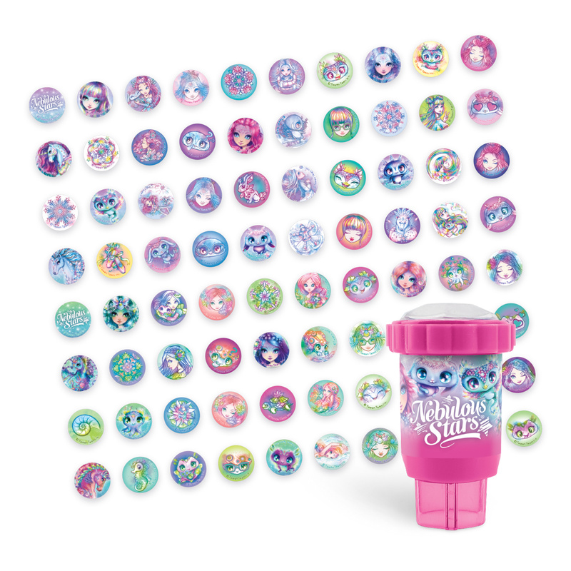 Nebulous Stars Stempel z Naklejkami - Sticker Stamper  220 naklejek Różowy 6+ 