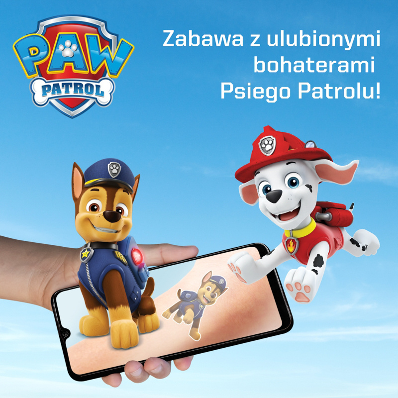 HoloToyz Tatuaże AR Psi Patrol – ulubieni bohaterowie dzieci
