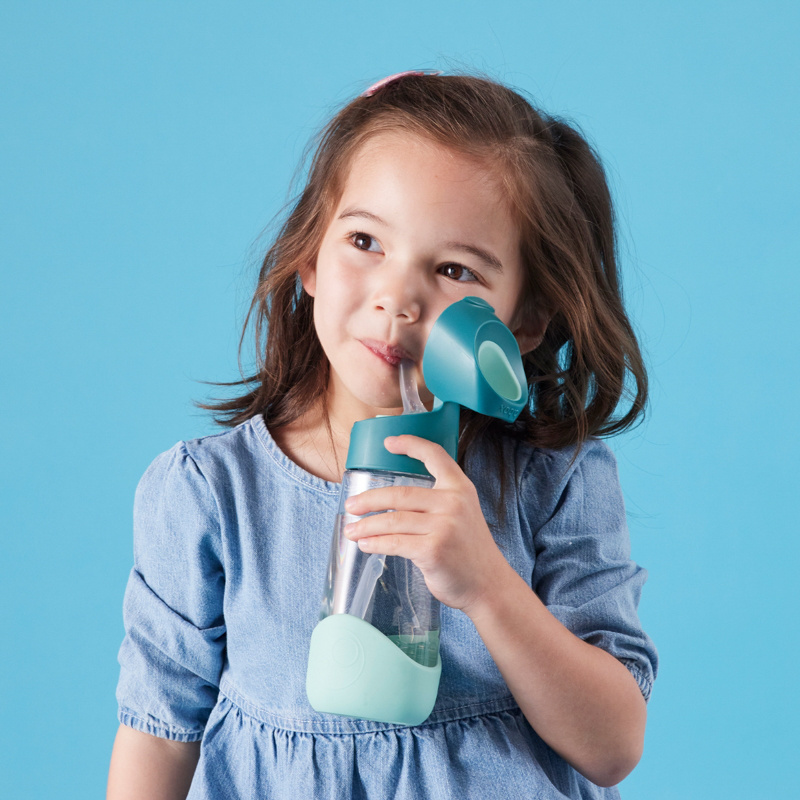 Zestaw Mini Lunchbox + Butelka tritanowa ze słomką 450 ml, Emerald Forest, b.box