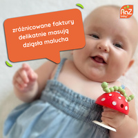 RaZbaby Gryzak na ząbkowanie z przyssawką Chompy, różowy, 3m+