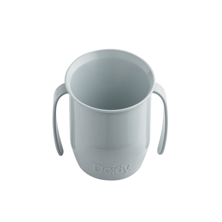 Zestaw bidon ze słomką 240 ml, szary, b.box z zapasowymi słomkami oraz kubek, szary, Doidy