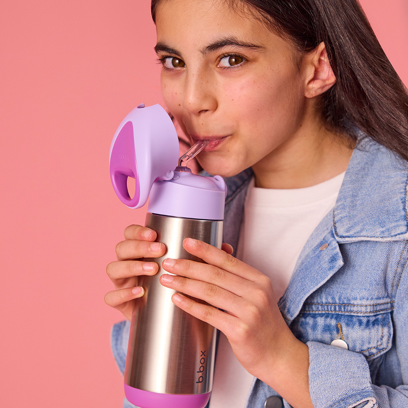 B.box butelka termiczna - bidon dla dzieci ze słomką 500 ml Sugar Plum