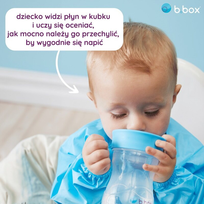 B.box Kubek do nauki picia dla dziecka - kubek treningowy plastikowy 240 ml szałwiowy, OUTLET