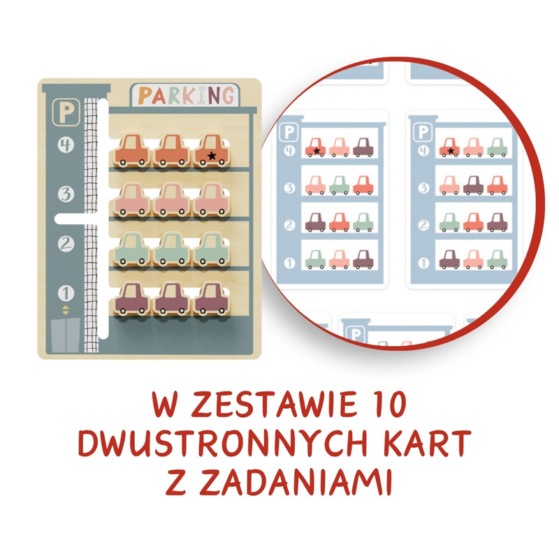 Topbright Parking - zabawka logiczna z kartami zadań – układanka dla dzieci 36 mies. +