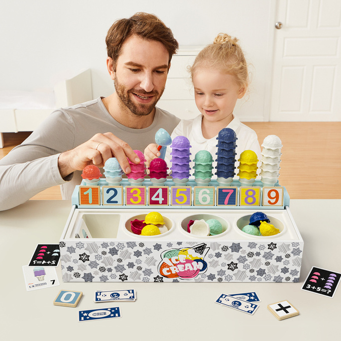 TOPBRIGHT Lodziarnia zabawka matematyczna dla dzieci – gra edukacyjna Montessori 24 mies. +, OUTLET