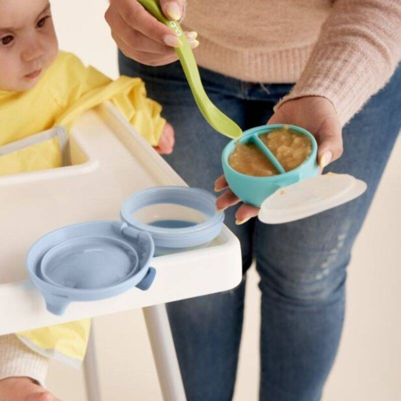 b.box fill+feed Silikonowa miseczka z pokrywką do karmienia niemowląt i dzieci lullaby Ocean