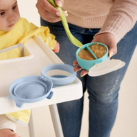 b.box fill+feed Silikonowa miseczka z pokrywką do karmienia niemowląt i dzieci lullaby Ocean