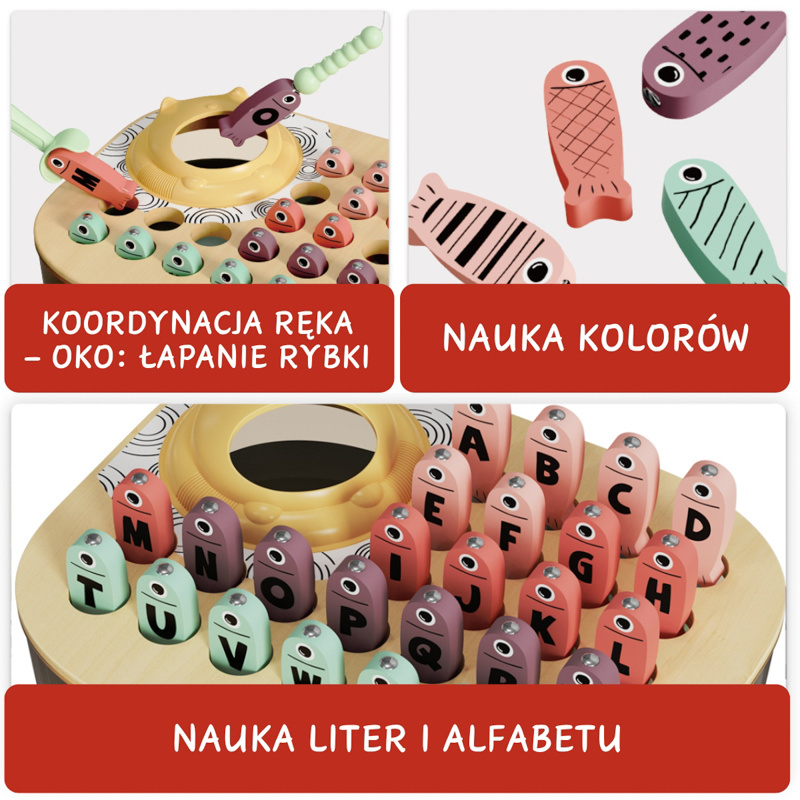 Topbright Łowimy rybki ABC gra zręcznościowa na magnes – nauka liter 24 mies.+, OUTLET
