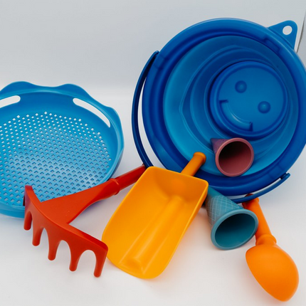 Zestaw zabawek do piaskownicy, 7 szt., niebieski, compacToys, OUTLET