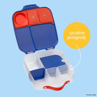 Superman by b.box Lunchbox dla dzieci do szkoły - szczelna śniadaniówka z przegródkami i wkładem chłodzącym 