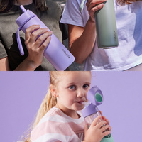Zestaw Hydro Team butelka termiczna 690 ml Lilac Love + butelka na wodę ze słomką tritanowa 450 ml Lilac Pop, b.box 