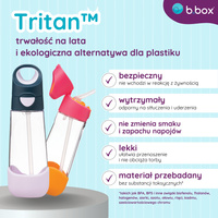 b.box Bidon dla dziecka - butelka na wodę ze słomką tritanowa 600ml Feeling Peachy