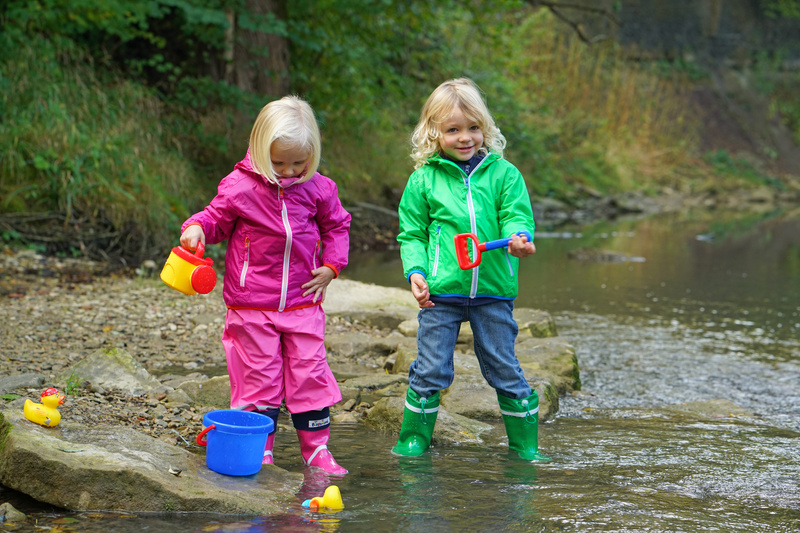 Spodnie przeciwdeszczowe z podszewką, różowe, Playshoes