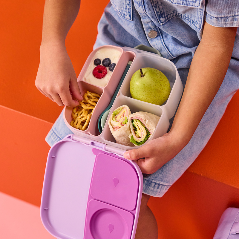 B.box lunchbox dla dzieci do szkoły - szczelna mini śniadaniówka z przegródkami Sugar Plum