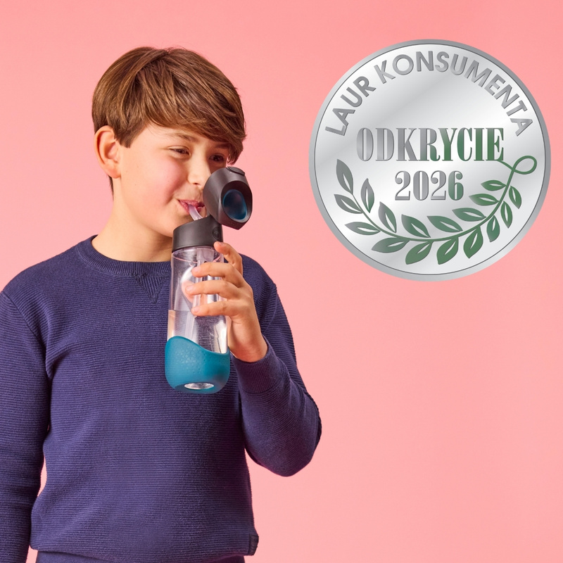 b.box Bidon dla dziecka - butelka na wodę ze słomką tritanowa 600ml Night Vision 