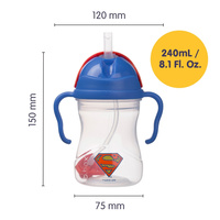 Superman by b.box bidon dla dzieci - kubek niekapek ze słomką 240 ml OUTLET