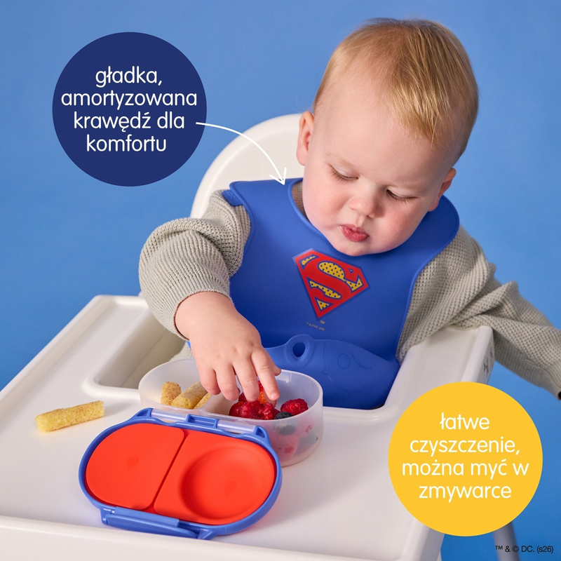 Superman by b.box Snackbox szczelny pojemnik na jedzenie i przekąski dla dzieci 