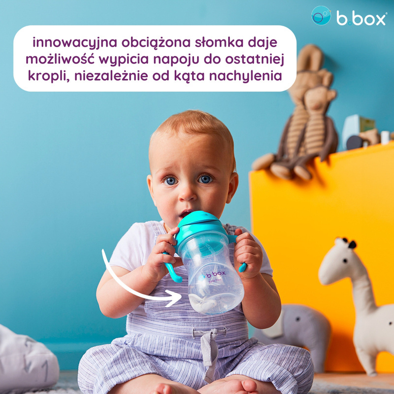 B.box bidon dla dzieci - kubek niekapek ze słomką 240 ml Azure