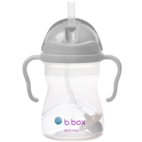 B.box bidon dla dzieci - kubek niekapek ze słomką 240 ml szary